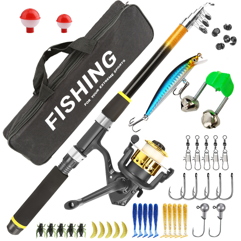 Telescopic Fishing Rod Set Fib - Freshwater Line ulasan dan harga